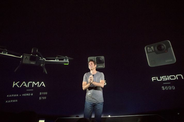 Nick Woodman, stofnandi og framkvæmdastjóri GoPro, kynnti nýjustu vörur fyrirtækisins í september í fyrra.