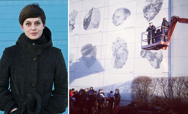 Arkitektinn Theresa Himmer var valin til þess að gera vegglistaverk á gafl fjölbýlishússins Jórufell 2 til 12.