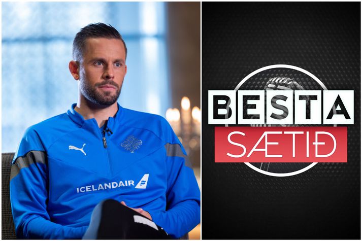 Gylfi Þór mun líklega harka af sér og spila á morgun.