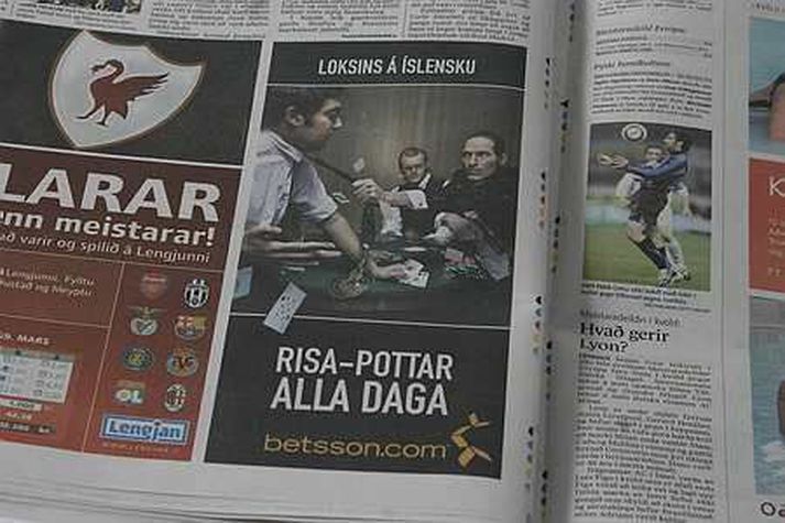 Betsson hefur auglýst síðu sína í íslenskum fjölmiðlum.