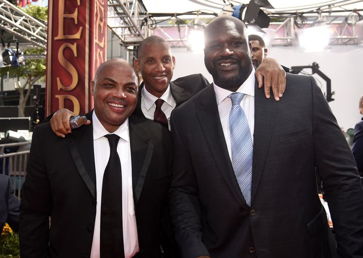 Reggie Miller með þeim Charles Barkley og Shaquille O'Neal.