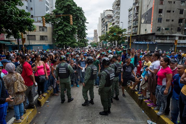 Frá mótmælum í höfuðborginni Caracas í síðustu viku.