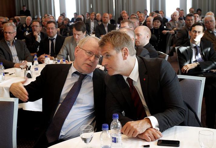 Nordica í gær Vilhjálmur Egilsson, framkvæmdastjóri SA, og Árni Páll Árnason þingmaður fluttu erindi um afnám gjaldeyrishafta.
