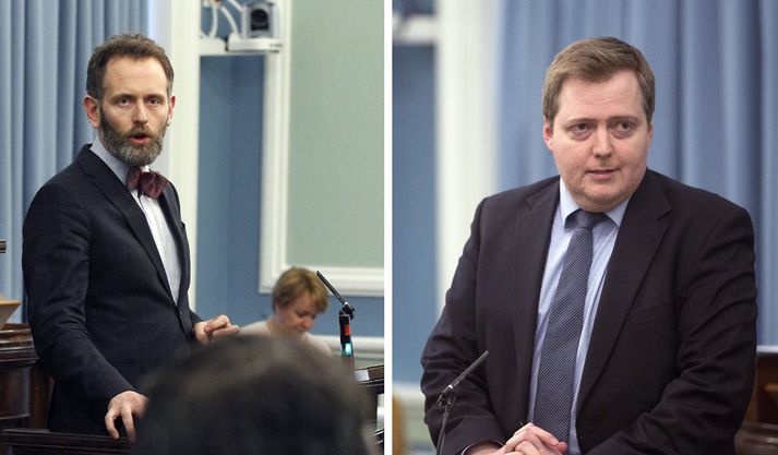 Helgi Hjörvar og Sigmundur Davíð Gunnlaugsson.