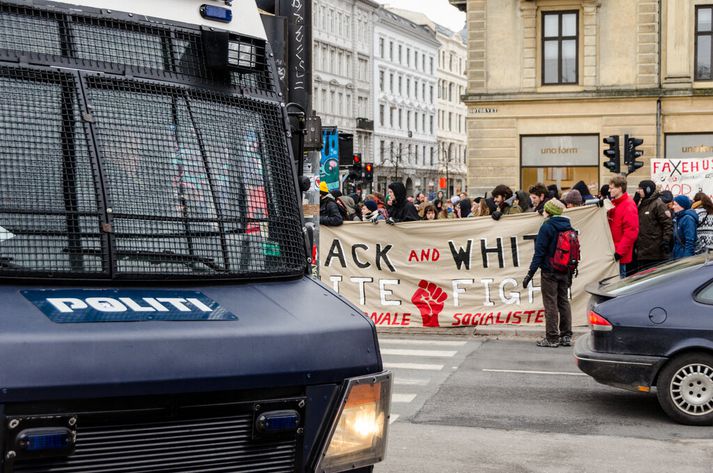 Frá mótmælunum í Kaupmannahöfn.