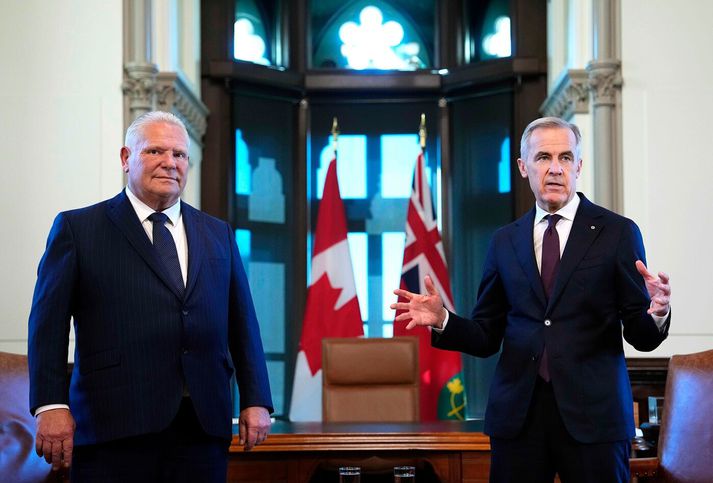 Doug Fork fylkisleiðtogi Ontario og Mark Carney forsætisráðherra Kanada höfnuðu því á blaðamannafundi í gær að Kanadamenn hefðu haft óeðlileg afskipti af komandi þingkosningum í Bandaríkjunum.