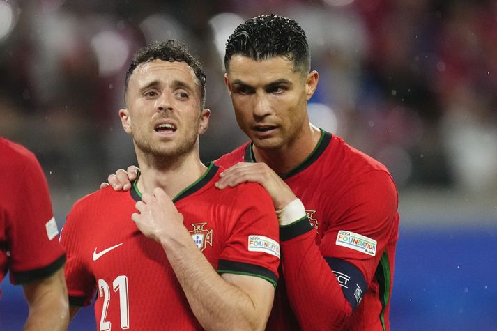 Cristiano Ronaldo og Diogo Jota saman á Evrópumótinu 2024
