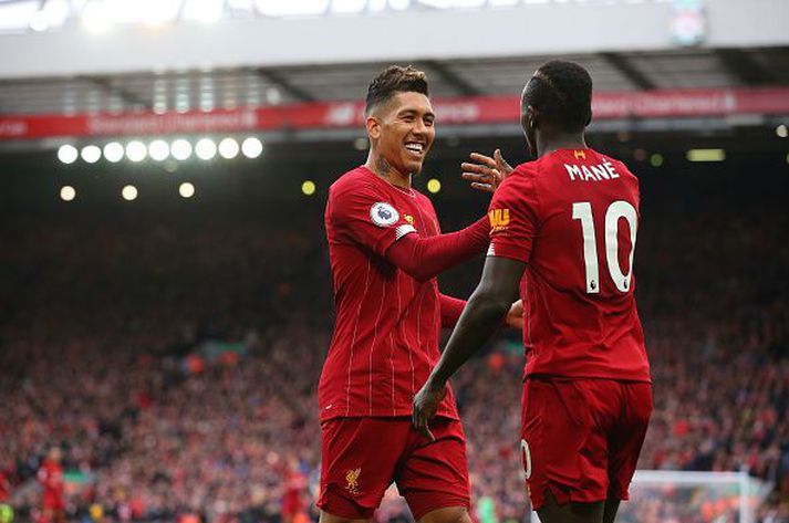 Firmino og Mane fagna marki fyrr á leiktíðinni.