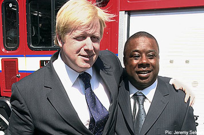 Lewis (t.h) ásmat Boris Johnson borgarstjóra