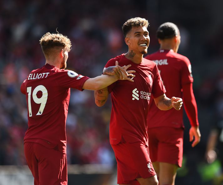 Roberto Firmino var allt í öllu í risasigri Liverpool í dag.