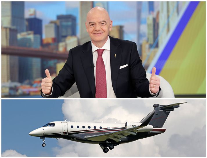 Gianni Infantino hefur tekið 27 flug á þessu heimsmeistaramóti og verið í loftinu í næstum því sjötíu klukkutíma.