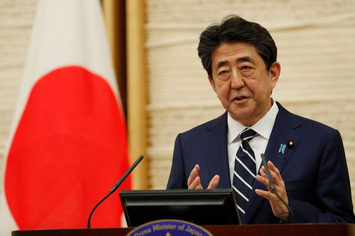 Shinzo Abe var forsætisráðherra Japan í alls níu ár og sá forsætisráðherra landsins sem hefur gegnt embætti lengst.