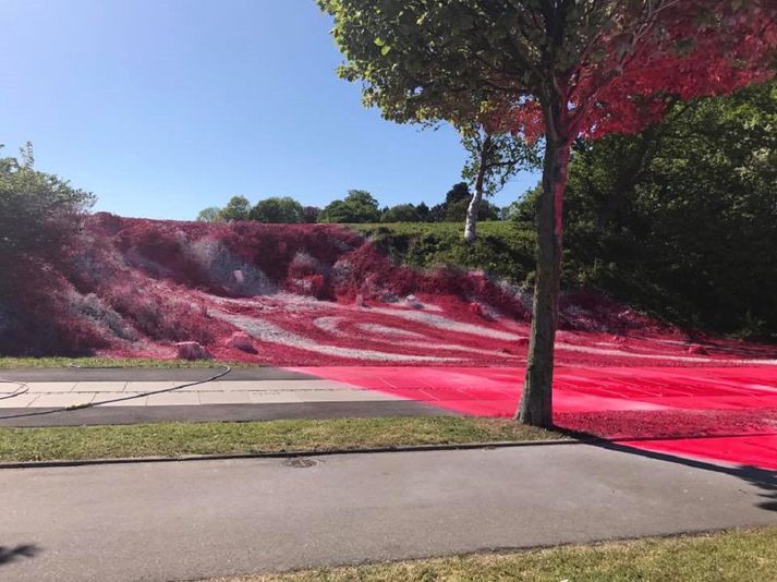 Hér má sjá listaverk Katharine Grosse.