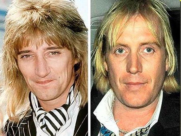Rod Stewart og Rhys Ifans.