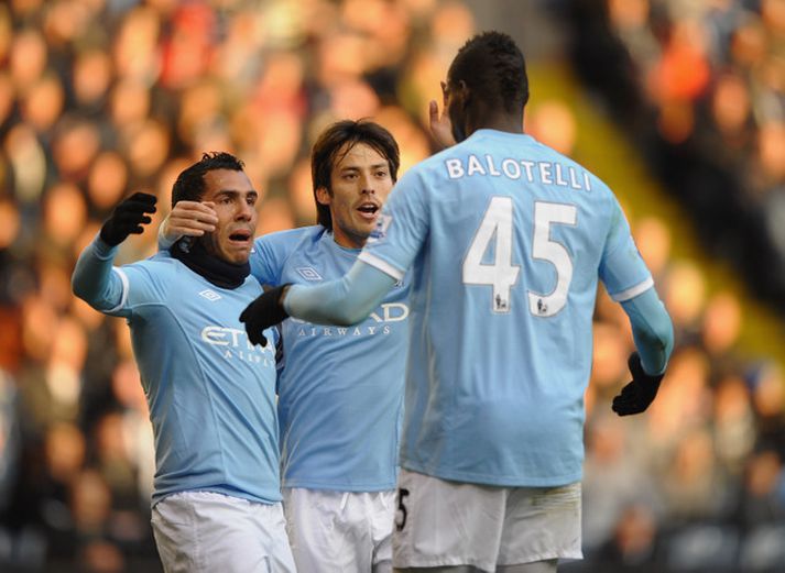 Carlos Tevez, Silva og Balotelli.