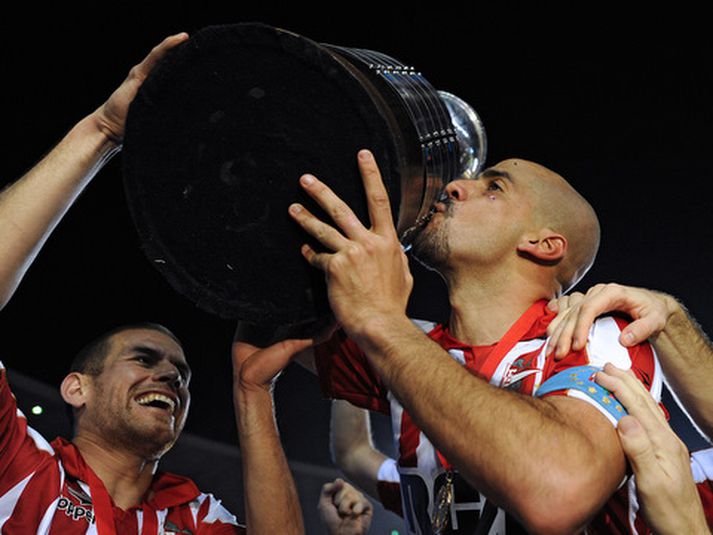 Juan Sebastian Veron, fyrirliði argentínska liðsins Estudiantes.
