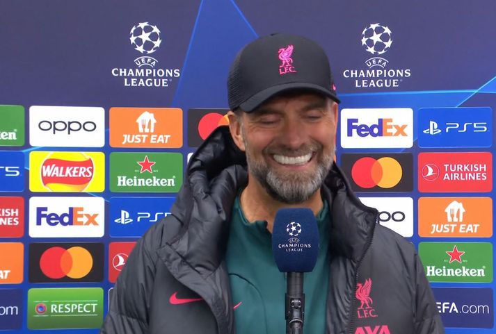 Jürgen Klopp sýndi tennurnar í viðtalinu við Gumma Ben.