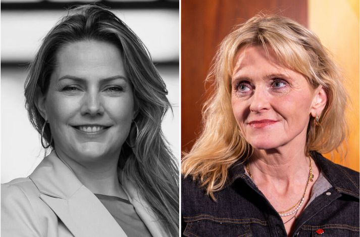 Katrín M. Guðjónsdóttir (t.v.) er hætt eftir tvo mánuði sem aðstoðarmaður Heiðu Bjargar Hilmisdóttur, borgarstjóra (t.h.).