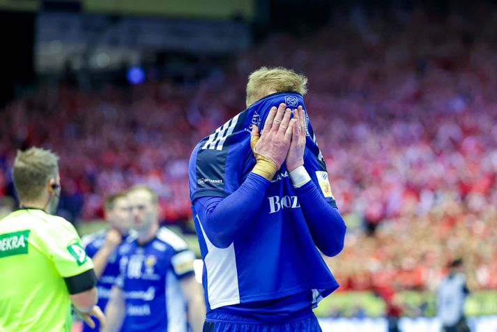 Strákarnir voru svekktir í leikslok. Eðlilega.