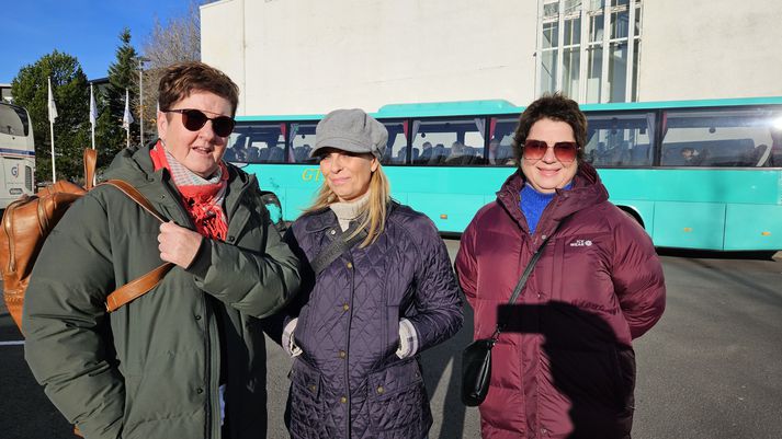 Verkalýðsleiðtogarnir á Suðurlandi, sem allt eru konur. Frá vinstri, Halldóra Sveinsdóttir formaður Bárunnar, Guðrún Elín Pálsdóttir, formaður Verkalýðsfélags Suðurlands og Árný Erla Bjarnadóttir formaður Foss.