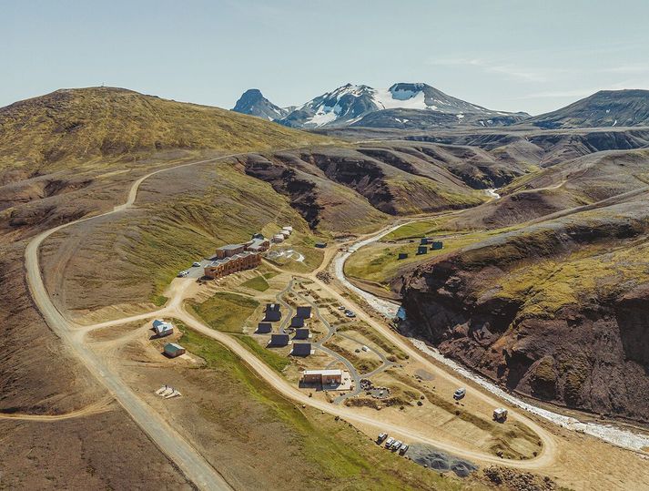 Slysið átti sér stað við afleggjarann að Kerlingafjöllum.