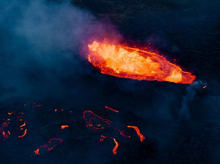 Eldgos við Litla Hrút á Reykjanesi hófst 10. júlí. Myndin er tekin 27. júlí.