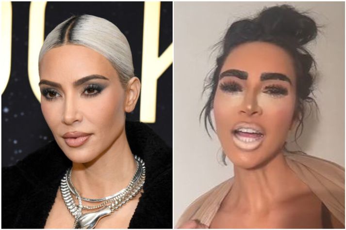 Kim Kardashian var nánast óþekkjanleg eftir að hafa tekið þátt í TikTok trendi.
