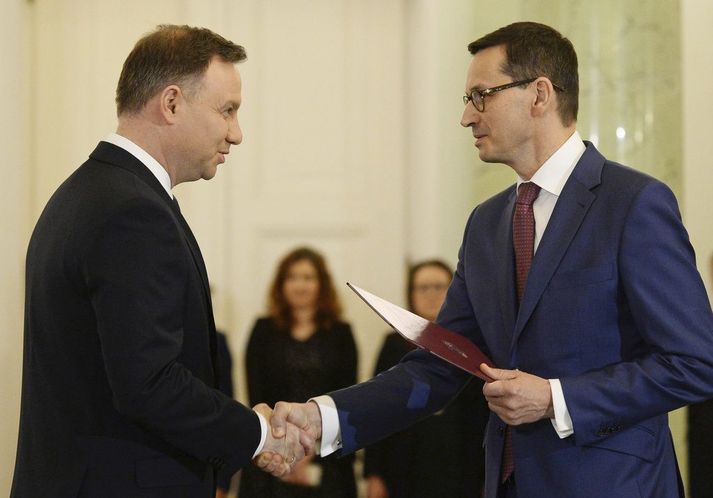 Andrzej Duda, forseti Póllands og Mateusz Morawiecki, starfandi forsætisráðherra Póllands, árið 2017.