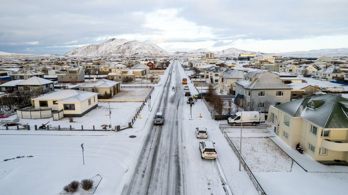 Líkur á eldgosi í Grindavík eru taldar fara minnkandi.