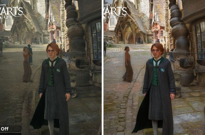 Munurinn á hefðbundinni grafík og því þegar kveikt er á DLSS 5. Mörgum virðist ekki lítast vel á þessa þróun.