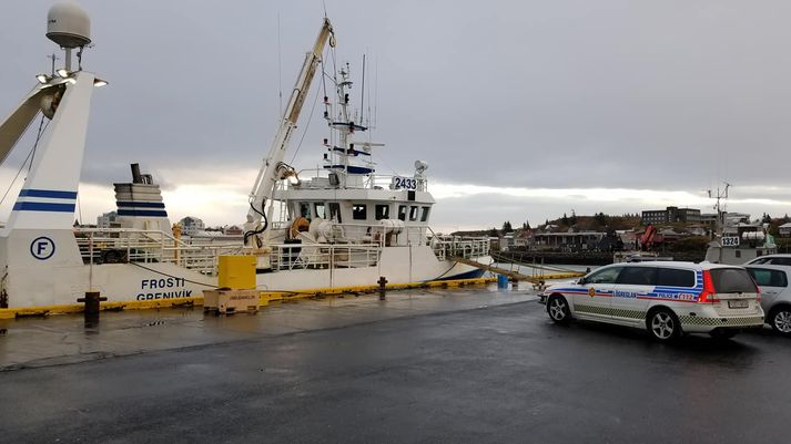 Frosti í Hafnarfjaðrarhöfn í morgun.
