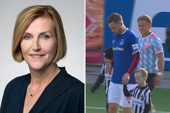 Gréta Ingþórsdóttir er framkvæmdastjóri styrktarfélagsins Börn með krabbamein. Í síðustu umferð Bestu deildar karla og kvenna mættu leikmenn til leiks í sínum uppáhalds treyjum.