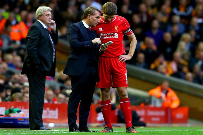 Brendan Rodgers og Steven Gerrard.