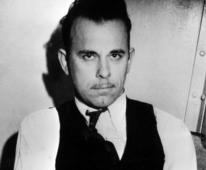 John Dillinger var skotinn til bana í Chicago árið 1934.