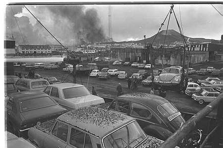 Frá Heimaeyjargosinu 1973.
