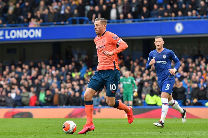 Gylfi náði ekki að setja mark sitt á leik Everton og Chelsea.