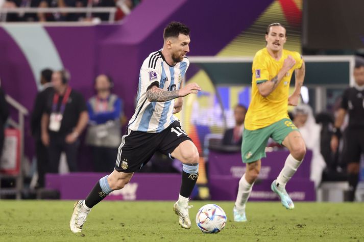 Lionel Messi átti góðan leik þegar Argentína tryggði sér sæti í 8-liða úrslitum heimsmeistaramótsins.
