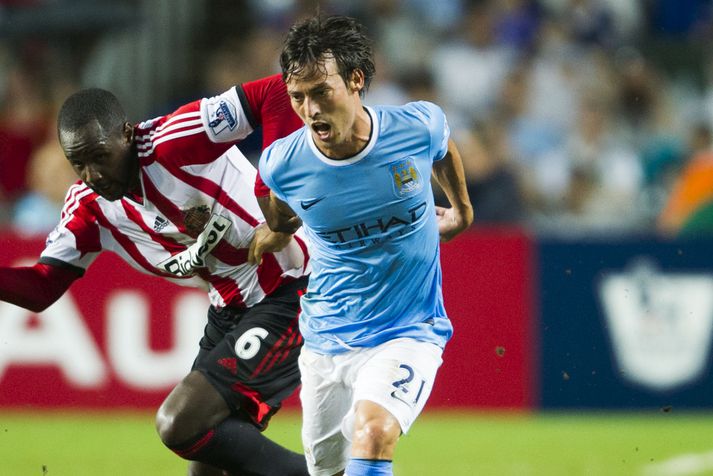 David Silva gerði fínt mark fyrir City í dag.
