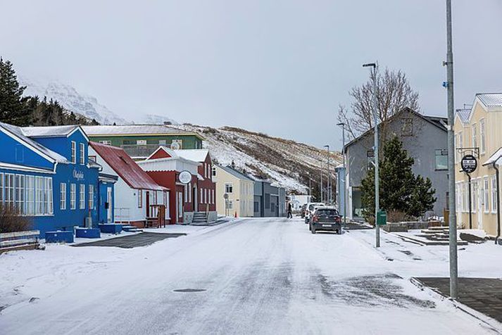 Kuldinn var mikill á Sauðárkróki í dag. 