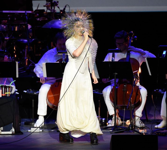 Björk á tónleikum í Brooklyn á seinasta ári.