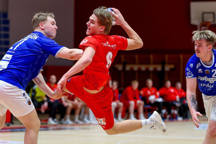 Freyr Aronsson sem átti stórleik í sókn og vörn, skoraði sjö mörk og gaf sex stoðsendingar.