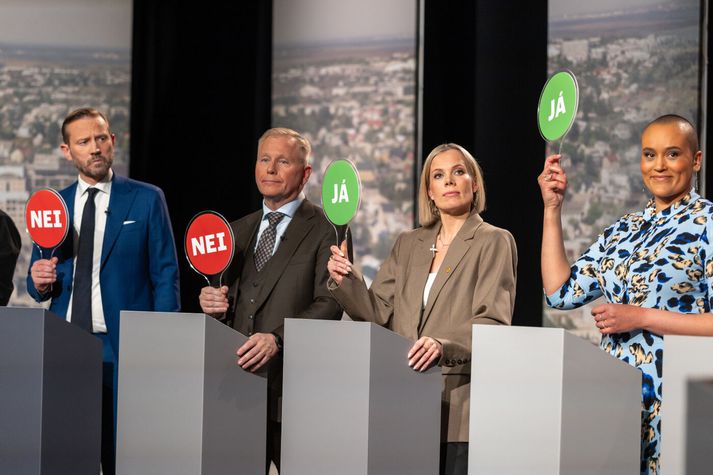 Oddvitar Framsóknar, Miðflokks, Viðreisnar og Vinstrisins i kappræðum Sýnar.