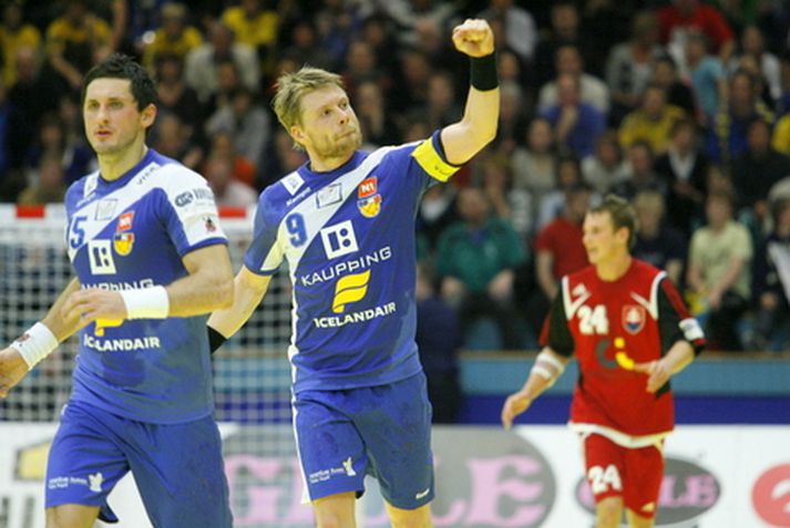 Guðjón Valur Sigurðsson finnur sig vel í Laugardalshöllinni. 