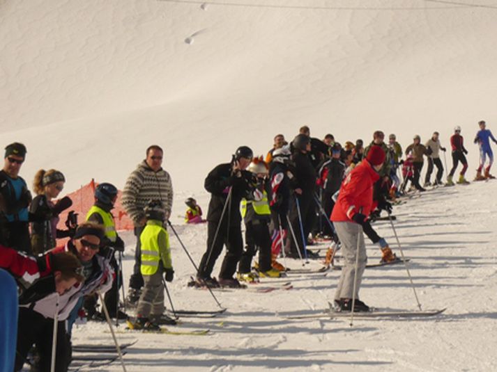 Frá skíðasvæðinu á Siglufirði.