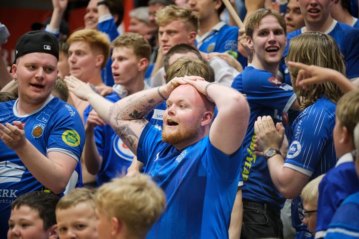 Stuðningsmenn Fram skildu lítið í þessu en myndin er frá því í fyrra. 