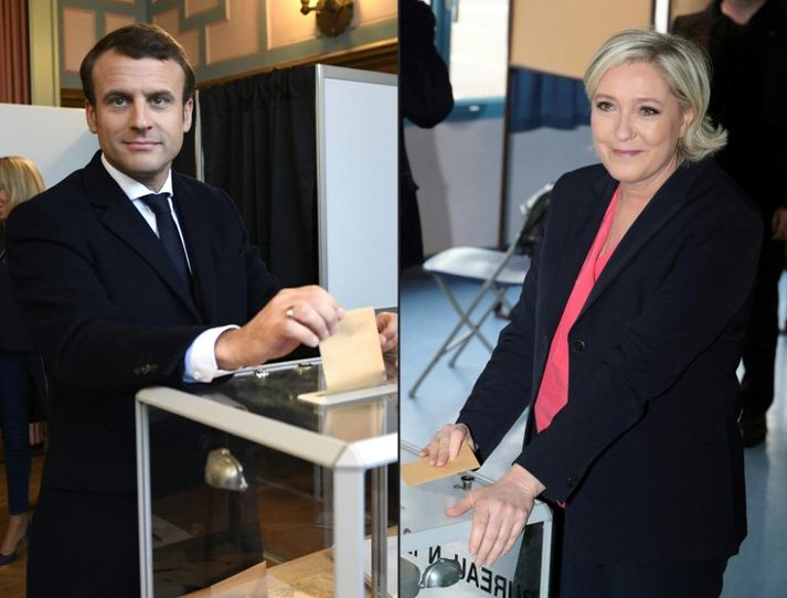 Emmanuel Macron og Marine Le Pen.
