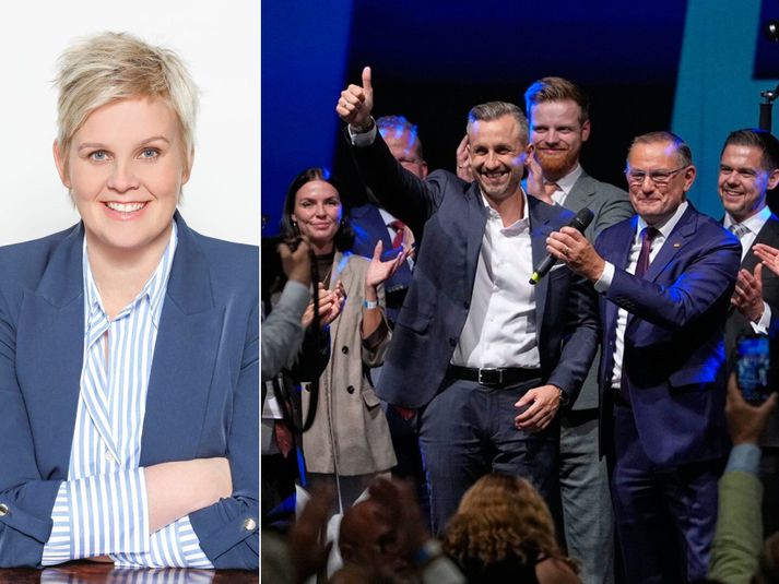 Íslenska athafnakonan Baddý Sonja Breidert er stofnandi og forstjóri hugbúnaðarfyrirtækisins 1xINTERNET. Hún býr í Frankfurt og hefur búið og starfað í Þýskalandi í rúm tuttugu ár. Baddý segir efnahagsstöðnun, hátt verðlag og vanrækta innviði skýra stórsigur AfD betur en útlendingamálin ein og sér. Til hægri fagnar Ulrich Siegmund, oddviti AfD í Saxlandi-Anhalt, sigrinum.