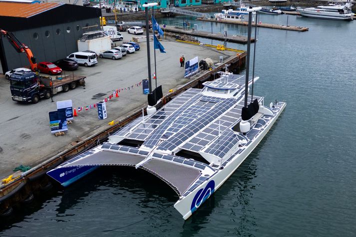 Skipið kom hingað til lands frá Port-La-Nouvelle í Frakklandi.