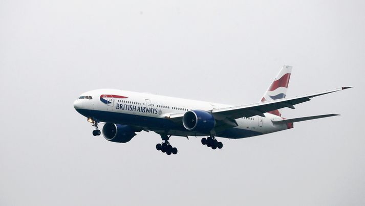 Vél British Airways var snúið við vegna veðurs í dag.