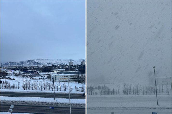 Veðrið breyttist snögglega á höfuðborgarsvæðinu. 